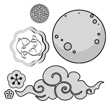 Free Black And White Mid-Autumn Festival Clipart Template to Edit Online