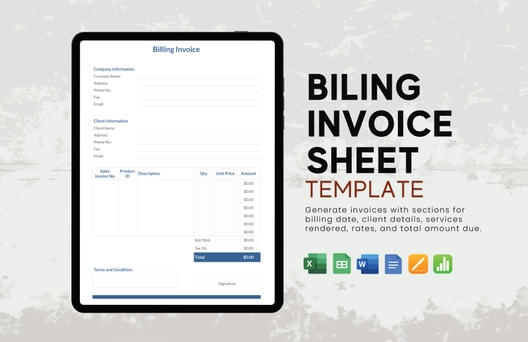 Billing Invoice Sheet Template Billing Invoice Sheet Template