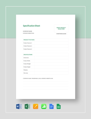 Spec Sheet Template