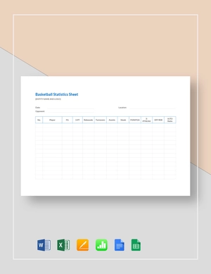 Blank Basketball Stat Sheet Template