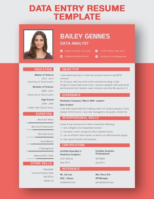 Data Entry Resume
