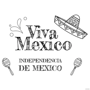 Happy Mexican Independence Day Chalkboard Drawing