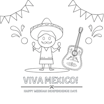 Free Cartoon Mexican Independence Day Drawing Template to Edit Online