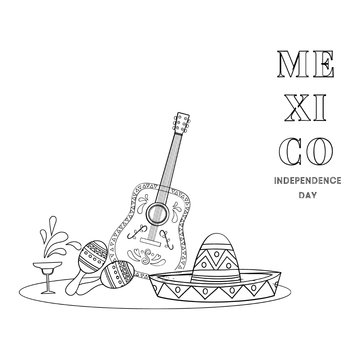 Free Transparent Mexican Independence Day Drawing Template to Edit Online