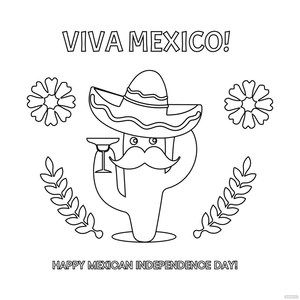 Cute Mexican Independence Day Drawing
