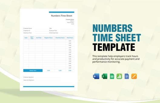 Numbers Time Sheet Template