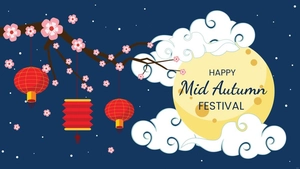 Floral Mid-Autumn Festival Background