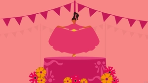 Pink Mexican Independence Day Background