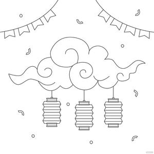 Black And White Mid-Autumn Festival Drawing