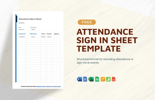 Attendance Sign in Sheet Template