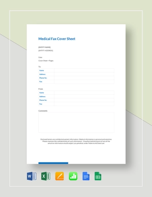 Medical Fax Cover Sheet Template