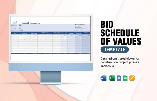 Bid Schedule Of Values Template
