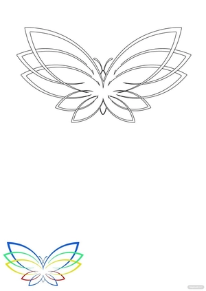 Abstract Butterfly Coloring Page