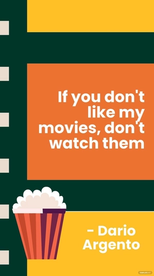 Dario Argento -If you don't like my movies, don't watch them