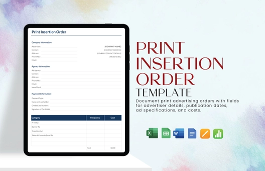 Print Insertion Order Template