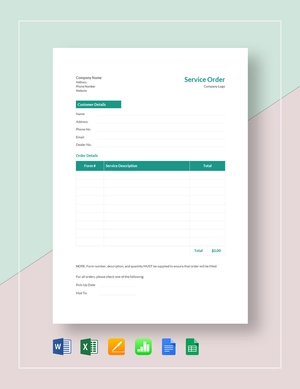 Service Order Template