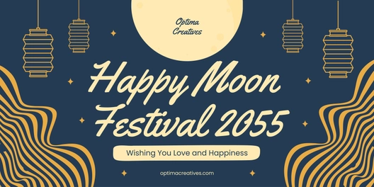 Happy Mid-Autumn Festival Typography Banner
