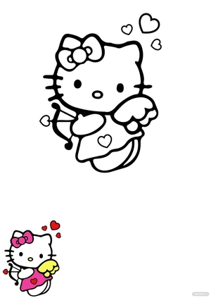 Hello Kitty Butterfly Coloring Page