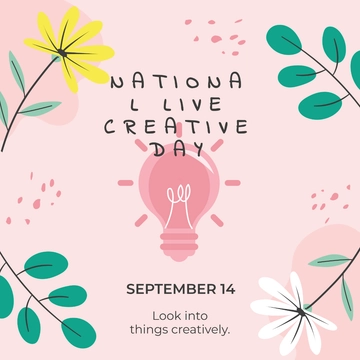 Free National Live Creative Day FB Post Template to Edit Online