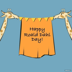 Roald Dahl Day Cartoon Vector