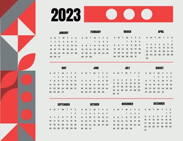 Free Year 2023 Calendar Template to Edit Online