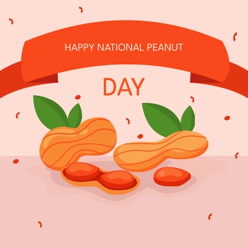 Free Happy National Peanut Day Clipart Template to Edit Online