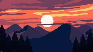 Mountain Sunset Background