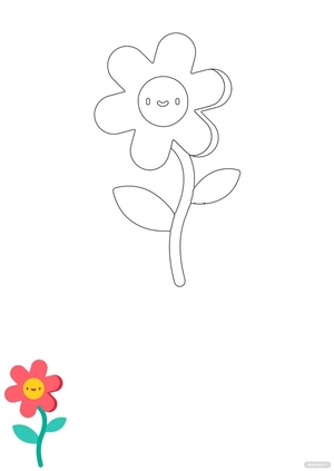 Cute Flower Coloring Page