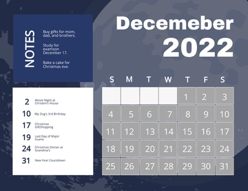 Free December 2022 Calendar With Moon Phases Template to Edit Online
