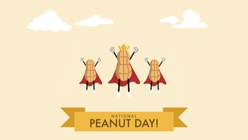 Free National Peanut Day Drawing Background Template to Edit Online