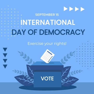 Free International Day of Democracy FB Post Template to Edit Online