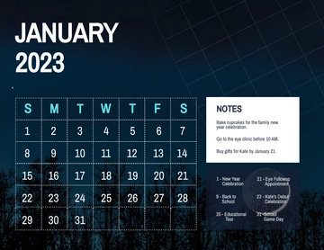 Free January 2023 Photo Calendar Template to Edit Online