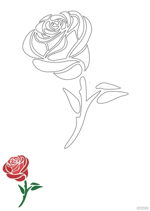 Rose Flower Coloring Page