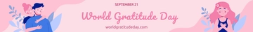 Free World Gratitude Day Website Banner Template to Edit Online