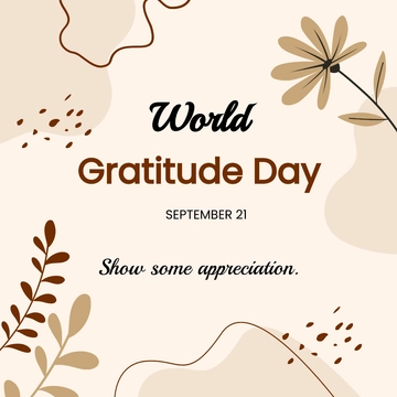Free World Gratitude Day FB Post Template to Edit Online