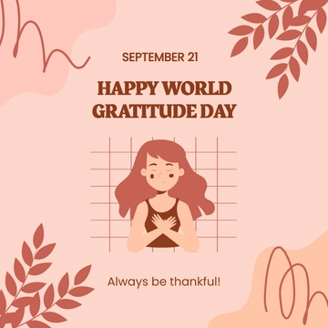 Free World Gratitude Day Whatsapp Post Template to Edit Online