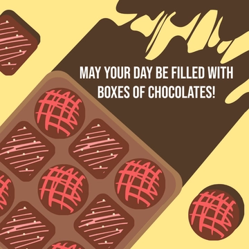 Free International Chocolate Day Wishes Clipart Template to Edit Online