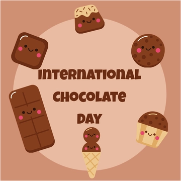 Free International Chocolate Day Drawing Clipart Template to Edit Online