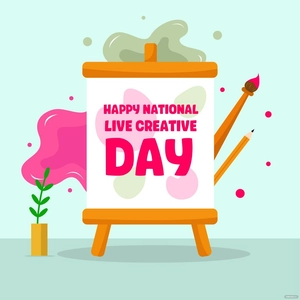 Happy National Live Creative Day Illustration