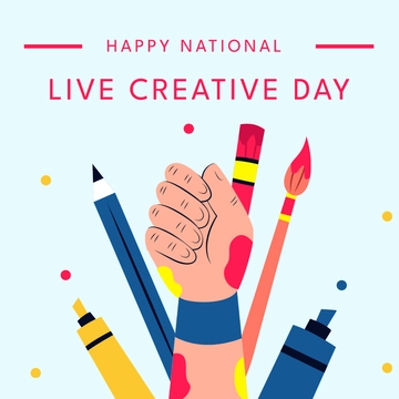 Free Happy National Live Creative Day Clipart Template to Edit Online