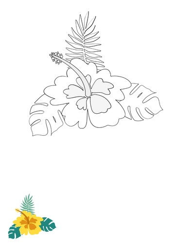 Free Summer Flower Coloring Page Template to Edit Online