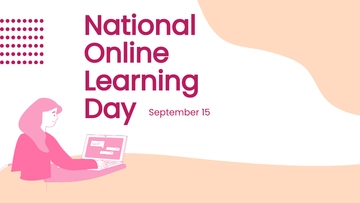 Free High Resolution National Online Learning Day Background Template to Edit Online