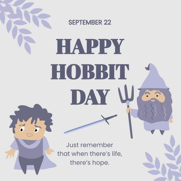 Free Hobbit Day FB Post Template to Edit Online