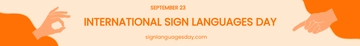 Free International Day of Sign Languages Website Banner Template to Edit Online