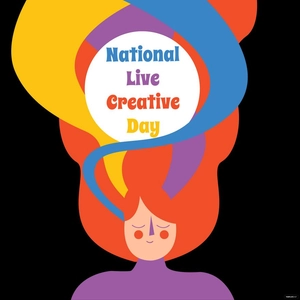 National Live Creative Day Cartoon Vector