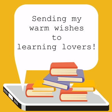 Free National Online Learning Day Wishes Clipart Template to Edit Online
