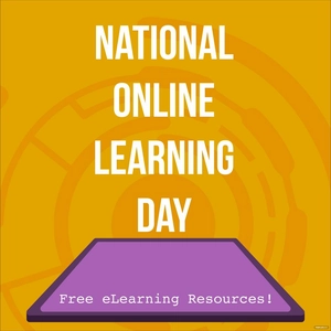 National Online Learning Day Flyer Vector