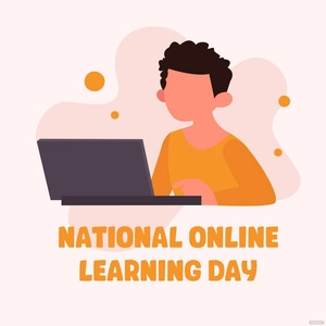 National Online Learning Day Clipart Vector