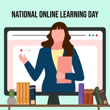 Free National Online Learning Day Clipart Template to Edit Online