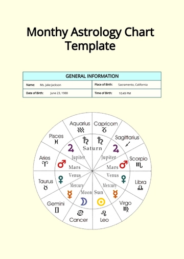 Free Monthy Astrology Chart Template to Edit Online